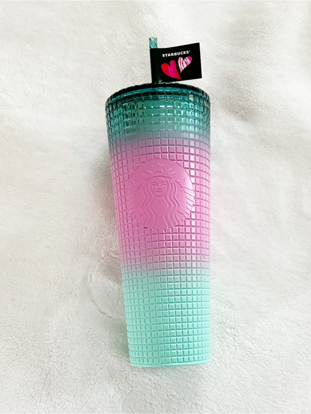 Starbucks Ombre Mint Pink & Teal Studded Tumbler NEW